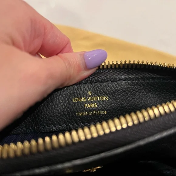 Louis Vuitton Blue/Black Leather Clutch with Gold Accents - Picture 8 of 11